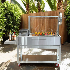 Barbecue au charbon de bois Santa Maria Premium en acier inoxydable argentin AG01C [Matériaux de qualité supérieure] Acier inoxydable de qualité alimentaire de haute qualité - Product Image 1