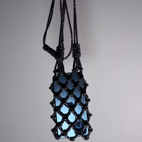 Bolso de Mano Brillante Hecho a Mano para Regalo, Bolso de Fiesta con Cristales y Macramé, para Teléfono