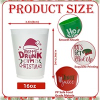 Lot de quatre mugs de Noël en plastique réutilisables de 47 cl, pour boire directement, respectueux de l'environnement, pour les fournitures de fête de fin d'année