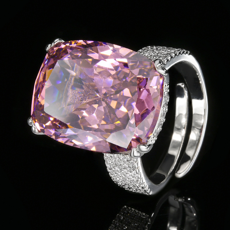 adjustable size Platinum dried rose ring
