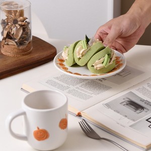 Juego de <span class=keywords><strong>Taza</strong></span> y Platillo con Diseño de Calabaza, Resistente a Altas Temperaturas, Diseño Moderno, Regalo Popular en Línea para Parejas, Estudiantes y Mejores Amigos - Product Image 3