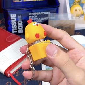 Porte-clés LED Sonore en Forme de Poulet Adorable, Pendentif Mignon pour Sac à Dos, Jouet Cadeau pour Enfants - Product Image 4