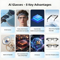 Lunettes Intelligentes OEM avec Caméra IA, Enregistrement Photo/Vidéo 8MP, Traduction IA, Monture TR90 pour Programmes de Voyage d'Affaires