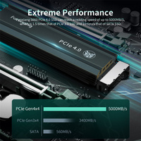 Disques durs SSD internes pour jeux 5000 Mo/s 500 Go 1 To 2 To avec dissipateur thermique M.2 2280 Gen4 NVMe PCIe 4.0 pour console PS5