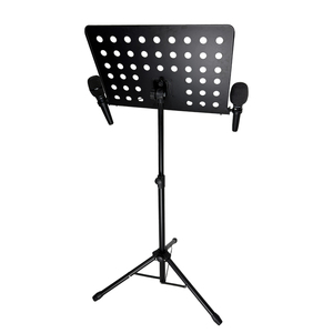 Meilleures ventes - Support de partitions professionnel en métal robuste, non pliable, réglable en hauteur, avec deux supports pour microphones - Product Image 6
