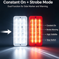 Feu de position latéral pour camion à 18 LED, clignotant et clignotant à intervalles, lampe de signalisation d'avertissement pour remorque, connecteur 3P Superseal