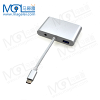 Produk baru penjualan terbaik Tipe C ke HDMI USB 3.0 PD VGA dengan Audio USB Hub Tipe c 5 in 1 Hub