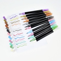 Marqueurs à double embout et pointe fine en plastique métallisé scintillant pour le dessin sur papier noir, la décoration de journal et la calligraphie