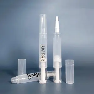 Sale Clear Empty Plastic Cosmetic Tube Twist Up Pen Packaging Lipgloss Concealer Pen With Liquid Brush Applicators