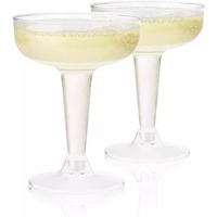 Gobelets à champagne transparents roses à paroi simple en plastique PS de 5 oz avec couleurs personnalisées pour les mariages et les fêtes dans le jardin