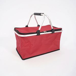 Panier de courses pliable portable pour l'extérieur, boîte de rangement rectangulaire isolée avec couvercle pour le camping et les pique-niques - Product Image 3