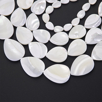 Perles en forme de goutte d'eau en nacre naturelle blanche, 6x9mm, 13x18mm, 15x20mm, 18x25mm, pour la fabrication de bijoux, bracelets et boucles d'oreilles