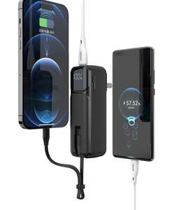 Chargeur mural AC PD22.5W Mini Powerbank 5000Mah avec câble Type C intégré - Product Image 4