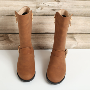 Autumn/Winter New Style Western Boots for Girl Children's Thin Velvet Children's Shoes With Heels Long Boots - Product Image 2