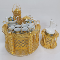 Nouvelle Collection 2026 : Ensemble de Table à Café Habesha Dorée Traditionnelle de Luxe Éthiopienne - Design Classique
