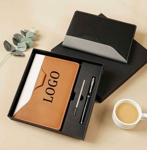 Wholesale Supplier Vegan Leather Pen Slot <b>Sewing</b> Design Notebook Executive Stationery Note Book Box <b>Set</b> Bulk With Paper Bag - Product Image 2