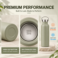 Bouteille d'eau isotherme personnalisée en acier inoxydable de 600 ml avec poignée, logo imprimé, large ouverture, pour coffret cadeau promotionnel