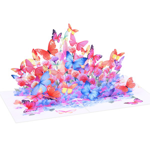 Biglietti d'<span class=keywords><strong>Auguri</strong></span> 3D Pop-Up Creativi Ecologici di Alta Qualità per San Valentino <span class=keywords><strong>e</strong></span> Festa della Mamma con Farfalle - Product Image 5