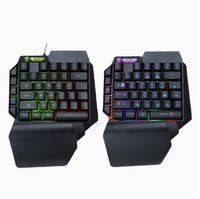 Clavier sans fil Shibadu F6 2,4 GHz USB à une main, clavier de jeu coloré pour ordinateur de bureau, clavier Throne avec 108 touches
