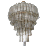 Lustre en verre fumé de grande taille, design moderne italien, en fer, pour escalier d'hôtel, D120CM, meilleur prix