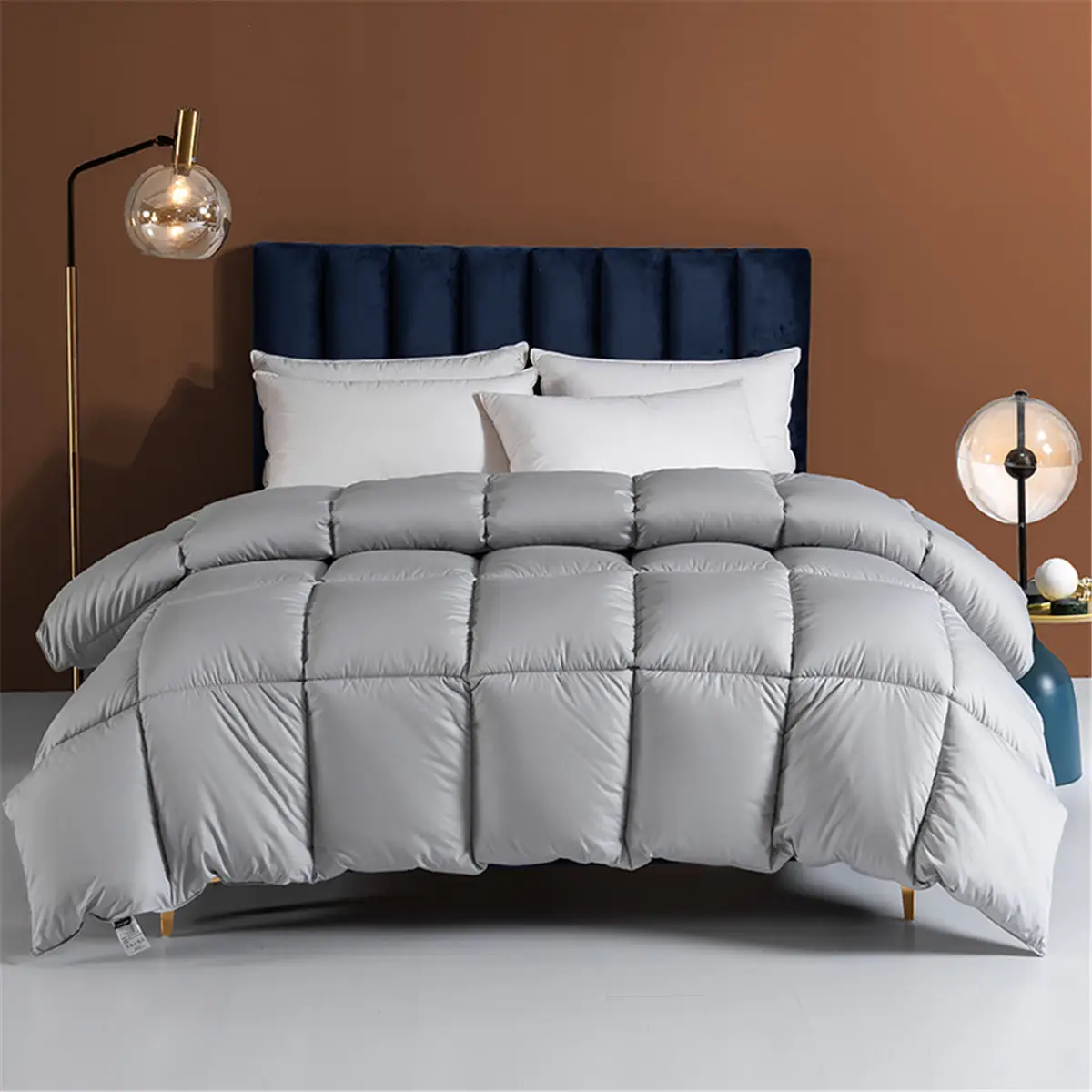 Luxury Soft Goose Down Bedding Gray Quilt Duck Feather Comforter Cotton Duvet For Home Hotel