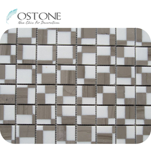 Bán Buôn Athens Màu Xám + Trắng Thoassos Đá Cẩm Thạch Composite Mosaic Gạch Phòng Tắm Khảm - Product Image 1