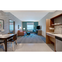 Perabot Hotel Home 2 by Hilton Hospitality Furniture Melamine Desain Perabot Hotel Tahan Lama Panel Dinding TV untuk Kondominium Perabot Kamar Mandi Hotel