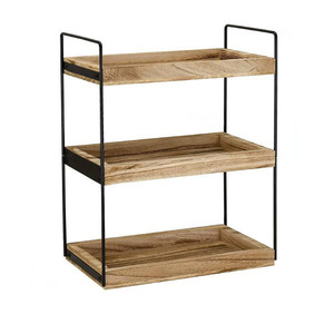 Wooden <b>Desktop</b> <b>Shelf</b> 3 Tier Freestanding Multi Purpose Storage Rack For Kitchen Bathroom Towels Spices Toiletries - Product Image 3