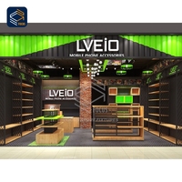 Vitrine de magasin de téléphonie mobile professionnelle haut de gamme avec panneau trempé et comptoir pour écrans de téléphone