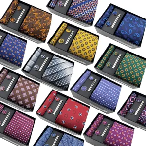 Cravatte personalizzate in poliestere intrecciato Jacquard per uomo cravatta Paisley di lusso