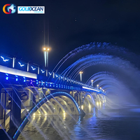 Fontaine de cascade de pont artificiel moderne en acier inoxydable ODM gratuit