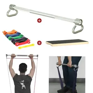 Home Gym Workout-Ausrüstung Power Lifting Fitness Bar Kraft training Stahl Barx3 Bar mit Widerstands bändern