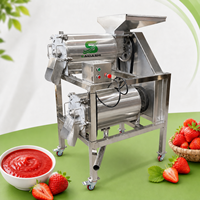 Industriële aardbeienpulpermachine voor het maken van gladde fruitpuree, verfijning en voedselproductie-apparatuur 380V/220V/110V
