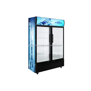 With Glass Doors Beverage Refrigerator Air Cooling Display Upright Freezer