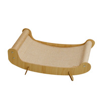 Lit de repos pour chat de luxe avec tapis à gratter remplaçable, structure robuste en MDF, protecteur de meubles, lit moderne pour chat