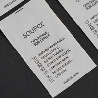 Impresión de Nombre de Marca y Talla Personalizados en Etiquetas Ecológicas para Prendas, Aptas para Ropa, Zapatos y Bolsos.