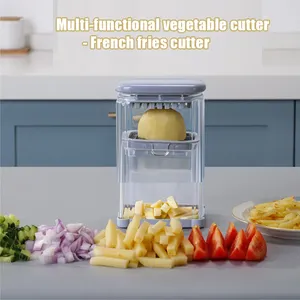 Mini robot culinaire manuel multifonctionnel nouveau coupe-frites et croustilles en plastique hachoir facile pour salade <span class=keywords><strong>de</strong></span> fruits légumes - Product Image 2