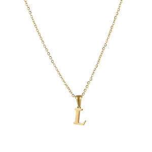 Collar de cadena fina con inicial, joyería minimalista personalizada, 26 letras chapadas en oro de acero inoxidable - Product Image 1
