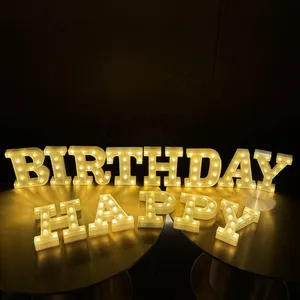 Di alta qualità personalizzabile piccolo led lettere batteria Led Happy Birthday lettere luci per la decorazione