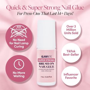 Glamnetic Short confetto rosa confetto di roccia unghie presson Super forte spazzola-su colla per unghie e Remover con punte lunghe - Product Image 6
