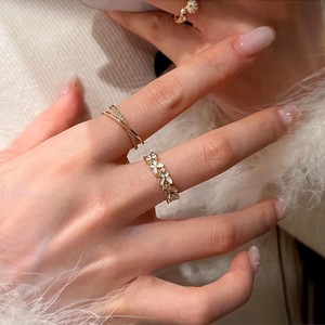 <b>Sweet</b> Women's Luxury Stainless Steel Ring 18K Gold Plated Instagram-Niche Three-Dimensional Butterfly Design Drip-Glazed Gold - Product Image 3