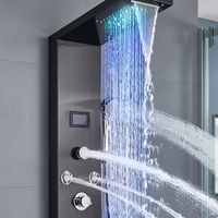 Ensemble de douche mural multifonctionnel avec écran LED numérique, thermostat intégré et sortie d'eau polyvalente