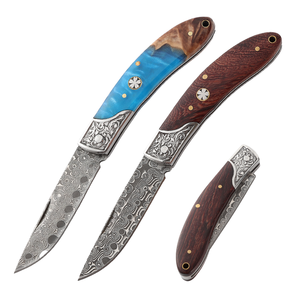 Nuevo Cuchillo Plegable de Bolsillo EDC con Mango de Palisandro/Resina y Hoja de Acero Inoxidable para Camping - Product Image 1