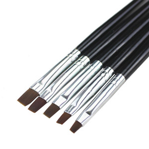 7Pcs Acrylic Handle Nylon Nail Art Brush <b>Set</b> <b>Crimped</b> Ferrule French Gel Painting Pens for Salon Manicure - Product Image 6