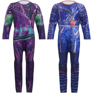 Disfraz de la Película Descendants para Niñas a Bajo Precio, Disfraz de <span class=keywords><strong>2</strong></span> Colores, Mono de Halloween, Disfraz Infantil de Descendants - Product Image 1