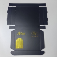 Lujosa caja de embalaje de avión con tarjeta de papel negro con estampado dorado logotipo privado personalizable respetuoso con el medio ambiente y reciclable