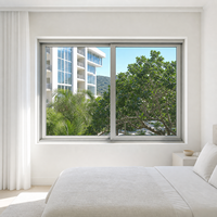 Ventana Corredera de Perfil de Aluminio Moderno al por Mayor, Doble Acristalamiento, Vidrio Templado, Vista Panorámica, Ahorro de Espacio, Diseño para Hogar y Hotel