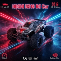Voiture RC HOSHI N518 100 km/h Brushless 1/8ème Échelle RTR Haute Vitesse 4x4 Monster Truck 2 Batteries Version Métal