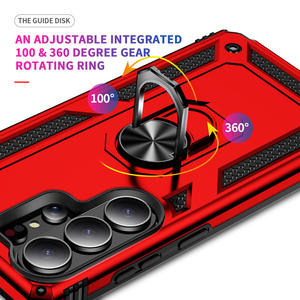 Magnétique 360 ° Étui de téléphone avec support d'anneau pour Samsung Galaxy S26 <span class=keywords><strong>Ultra</strong></span> S25Edge S24 S23FE <span class=keywords><strong>S22</strong></span>+ S21 Plus <span class=keywords><strong>Coque</strong></span> arrière rigide anti-chute - Product Image 3