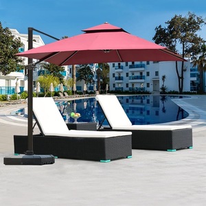 All-Weather Modern PE Plastic Rattan Daybed Outdoor Garden Patio Wicker <b>Sunbed</b> Lounger for Patio Pool Courtyard Hotel - Product Image 3